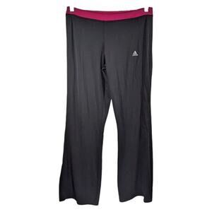 Adidas Track Pants Black Pink Womens Size L Large 3 Striped Tall Legs Long 33x34